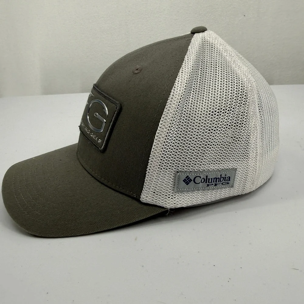Columbia Trucker Hat Mens S/M Gray‎ PFG Performance Fishing Gear Mesh Flexfit